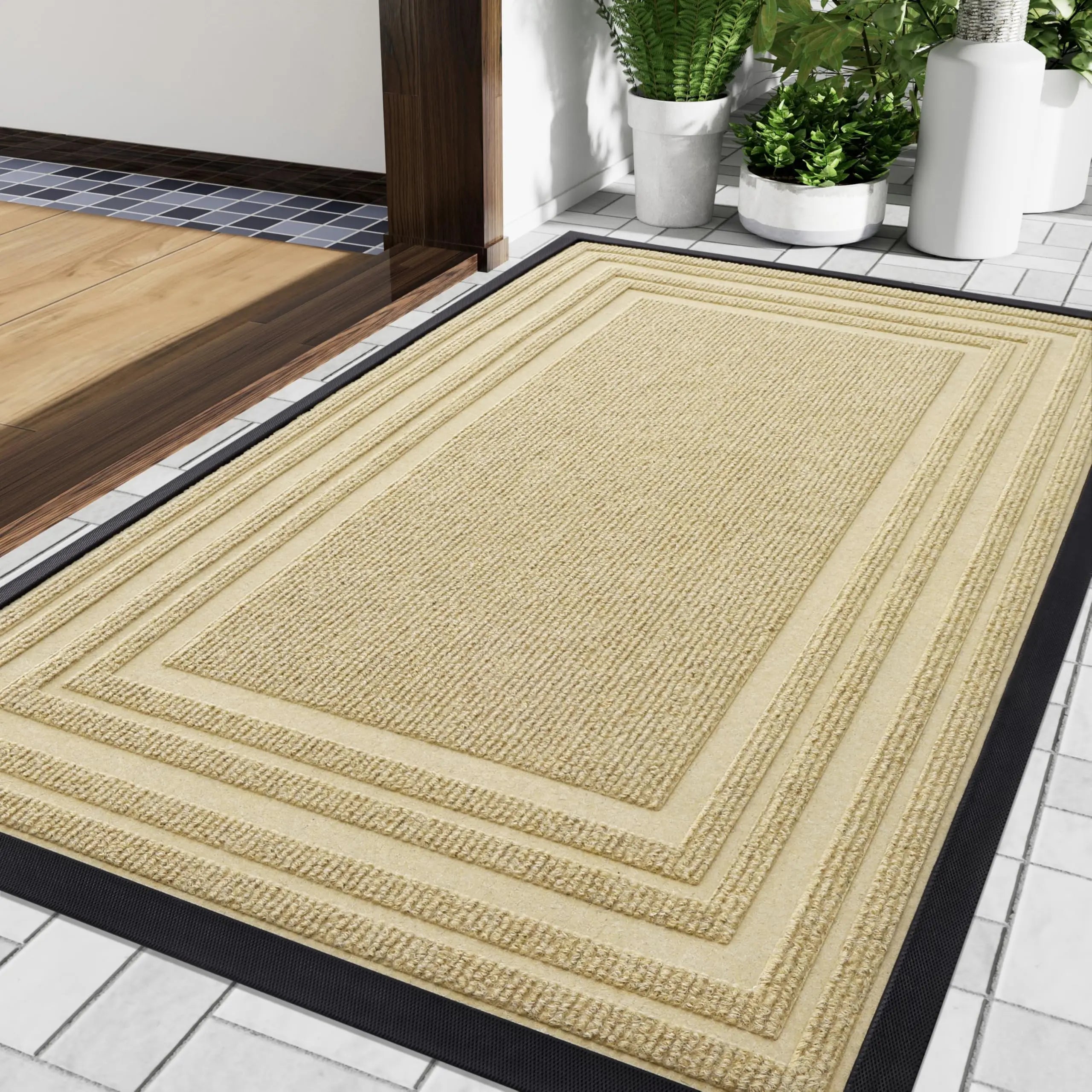Heavy-Duty Rubber Doormat | Non-Slip All-Weather | Qonforta