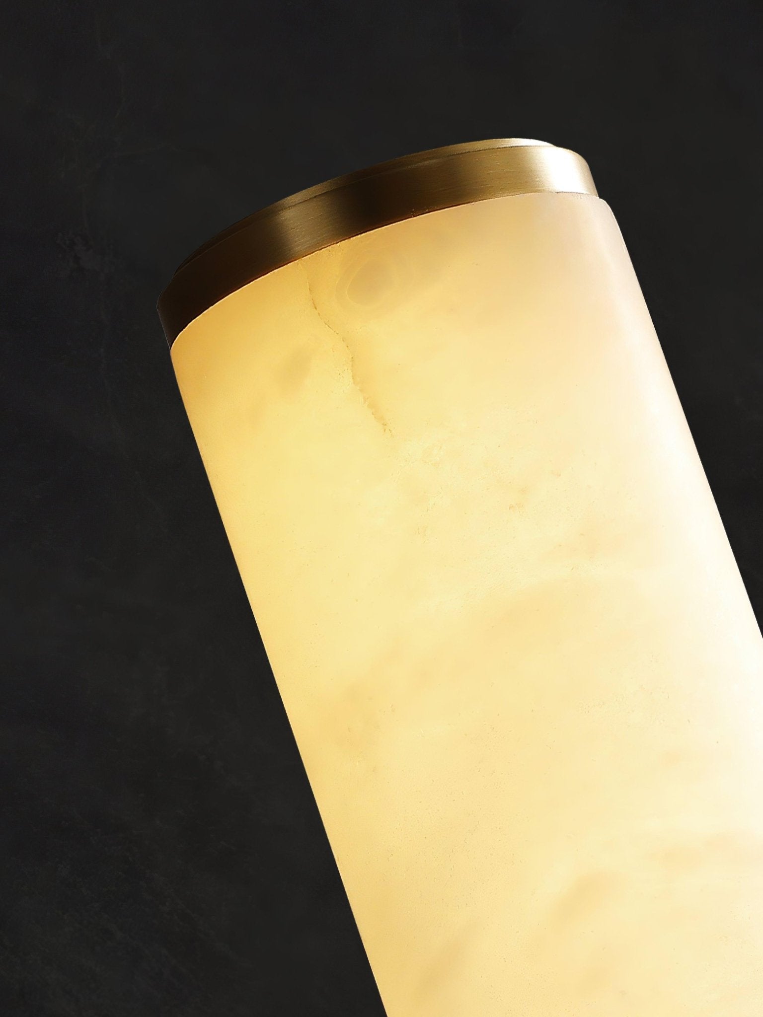 Alabaster Wall Sconce | LED Column Light in Black or Gold | Qonforta