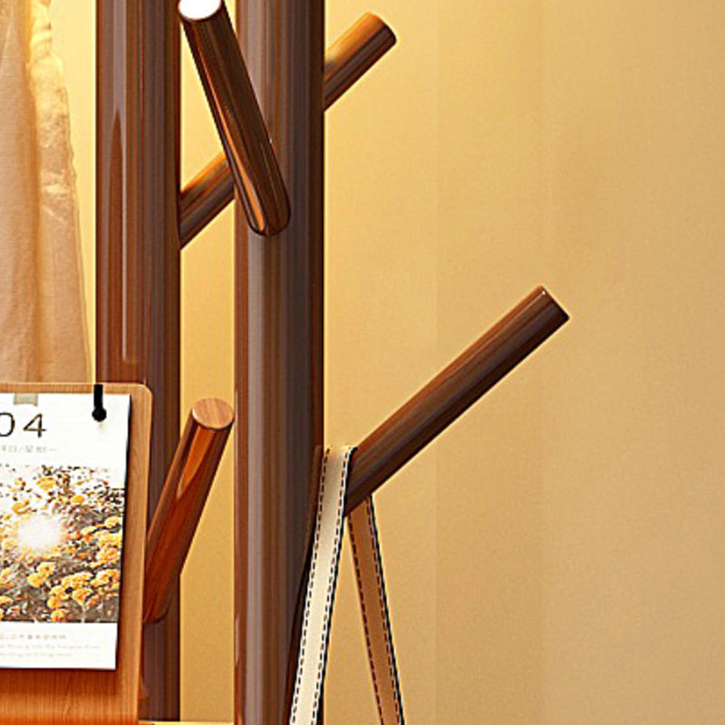Wood Coat Rack Tree | Freestanding Hall Tree Stand | Qonforta