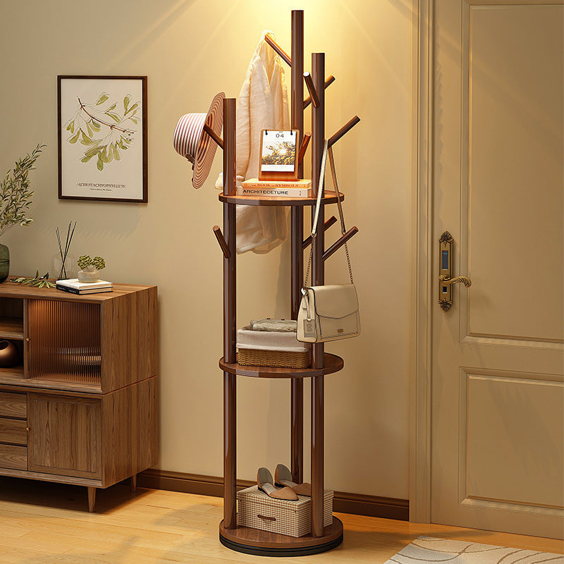 Wood Coat Rack Tree | Freestanding Hall Tree Stand | Qonforta