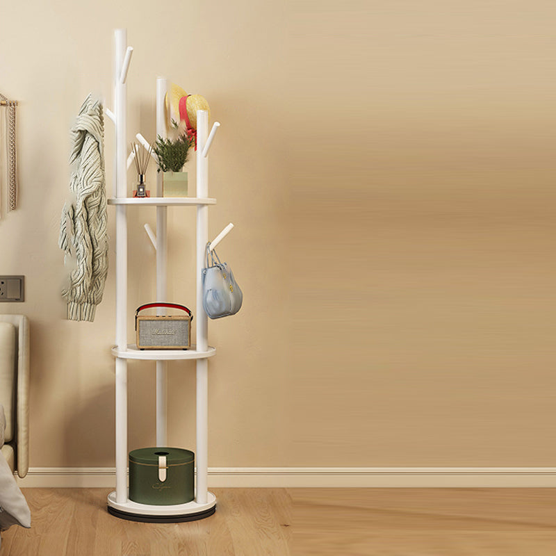 Wood Coat Rack Tree | Freestanding Hall Tree Stand | Qonforta