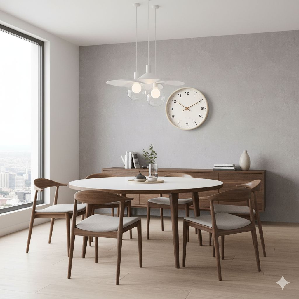 Wall Clock Solid Wood Scandinavian Minimalist | Silent Sweep Quartz | Qonforta
