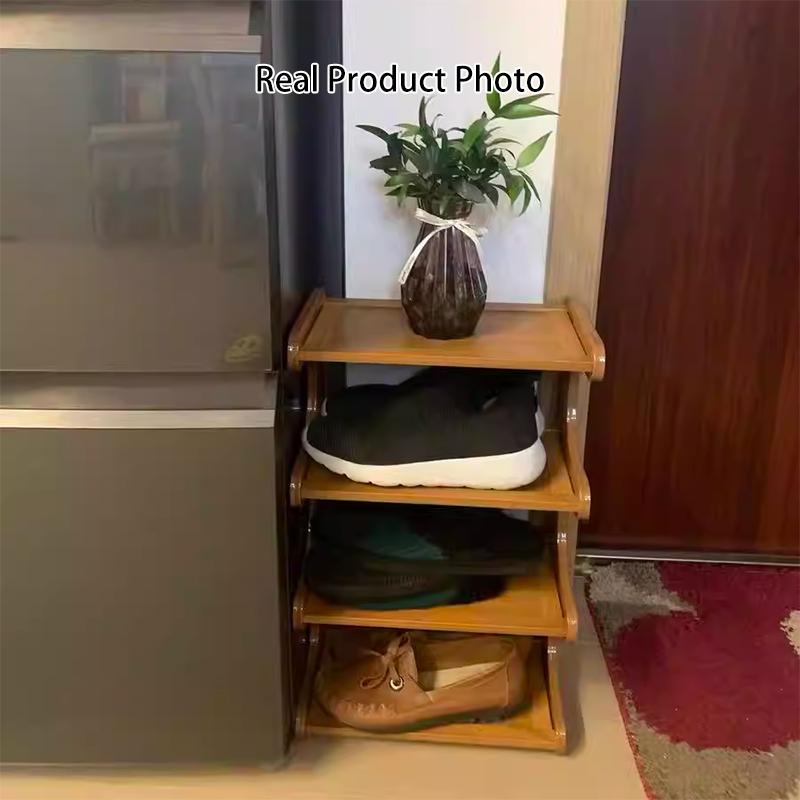 Wood Shoe Rack | Open Front Entryway Storage Tower | Qonforta