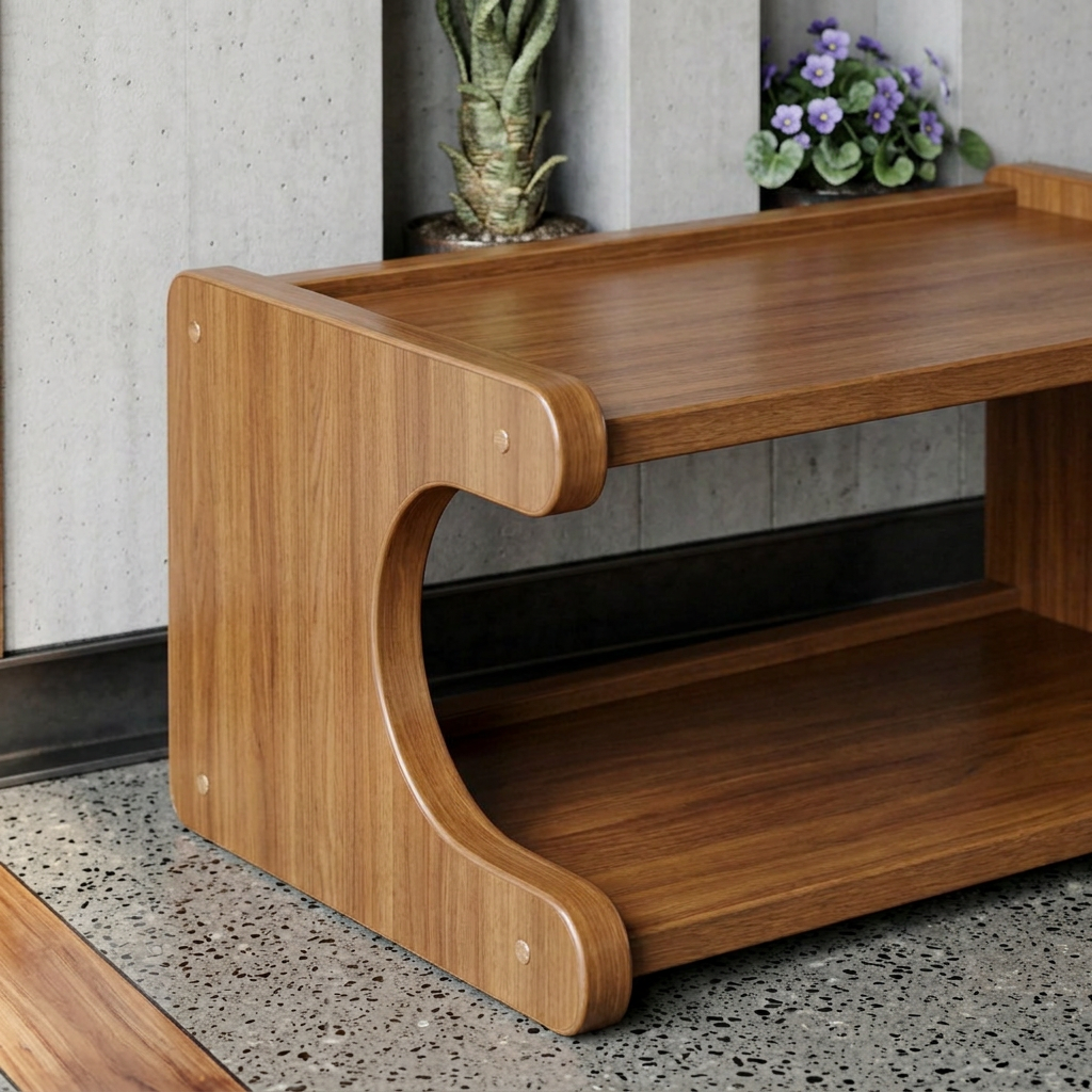 Wood Shoe Rack | Open Front Entryway Storage Tower | Qonforta