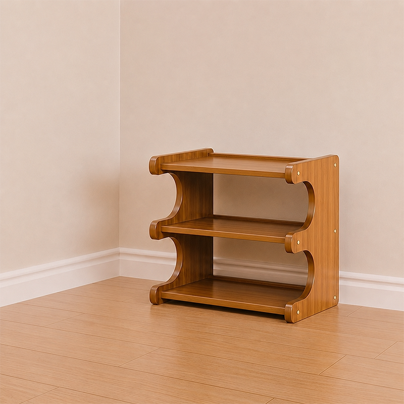 Wood Shoe Rack | Open Front Entryway Storage Tower | Qonforta