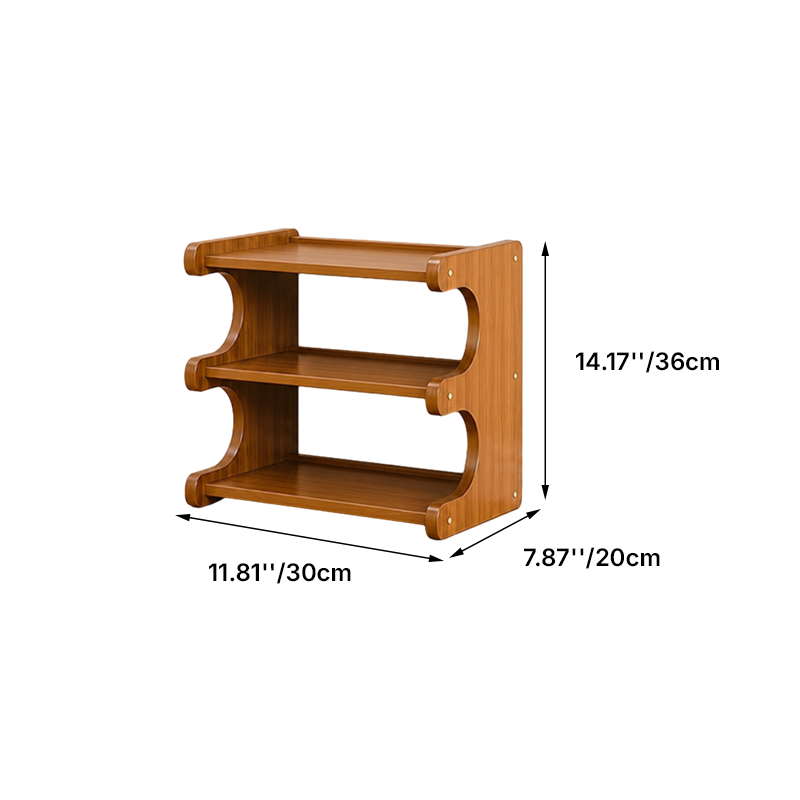 Wood Shoe Rack | Open Front Entryway Storage Tower | Qonforta