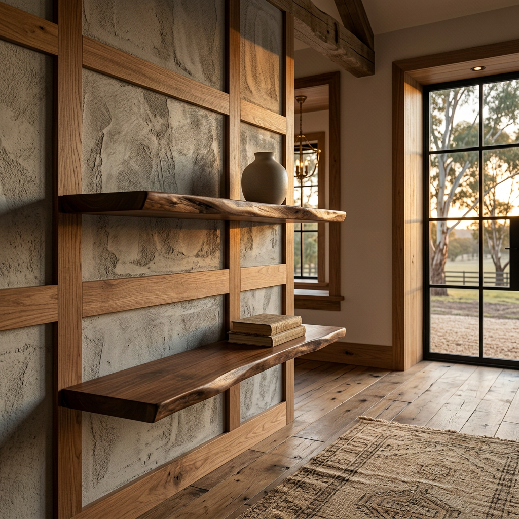 Live Edge Hardwood Floating Shelf | Solid Wood Wall Shelf | Qonforta