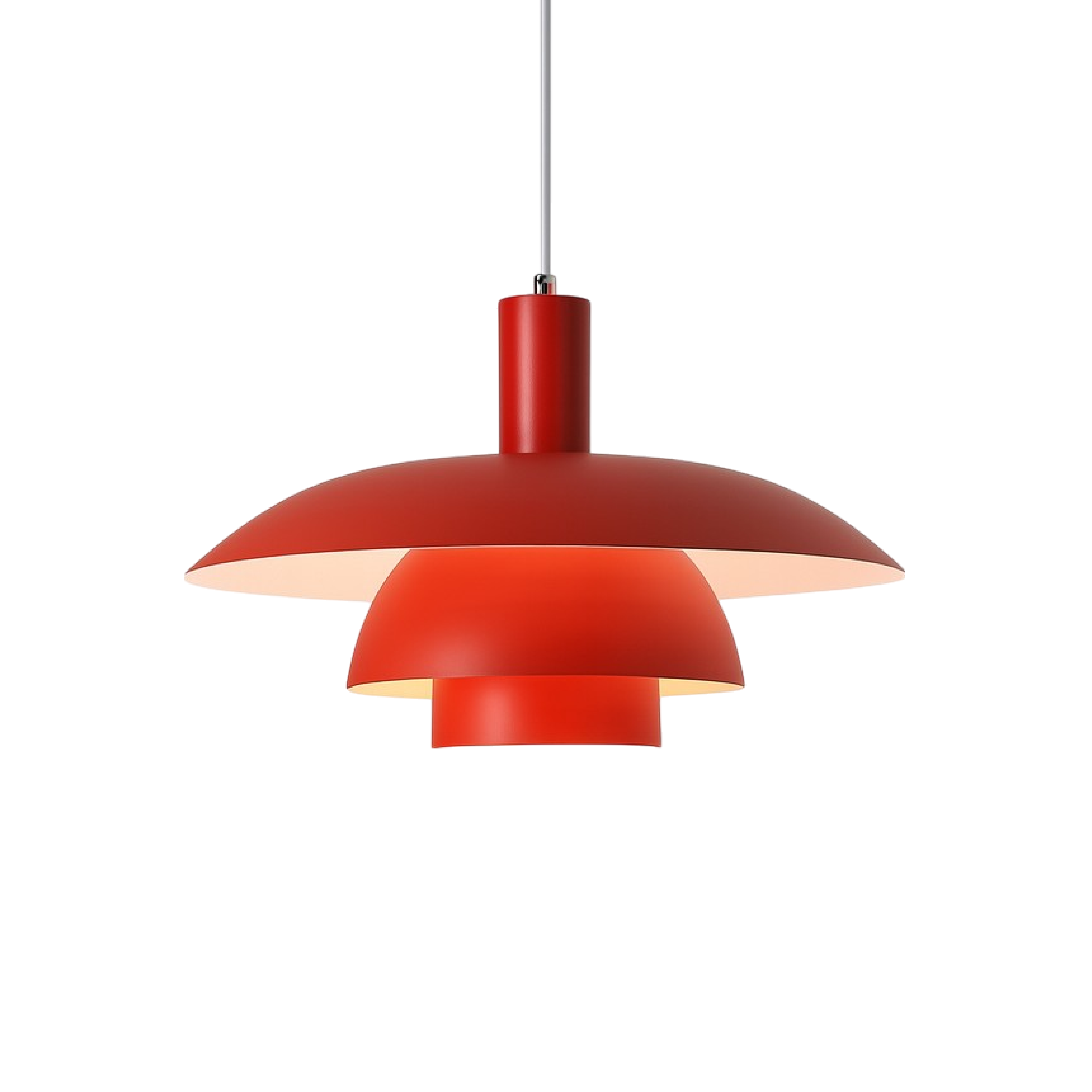 Scandinavian Cone Pendant Light | Tiered Mid-Century Shade | Qonforta