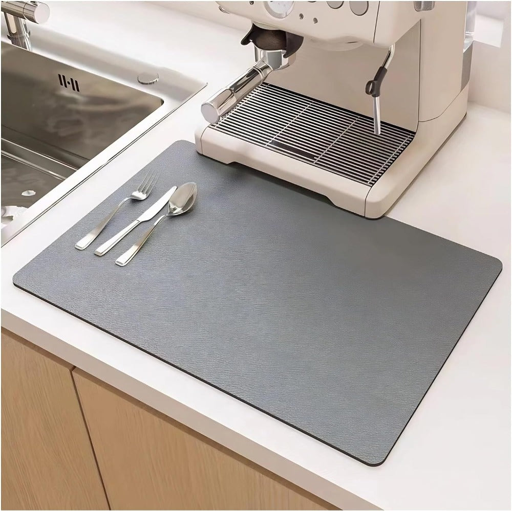 Diatomite Dish Drying Mat | Super Absorbent Non-Slip Pad | Qonforta