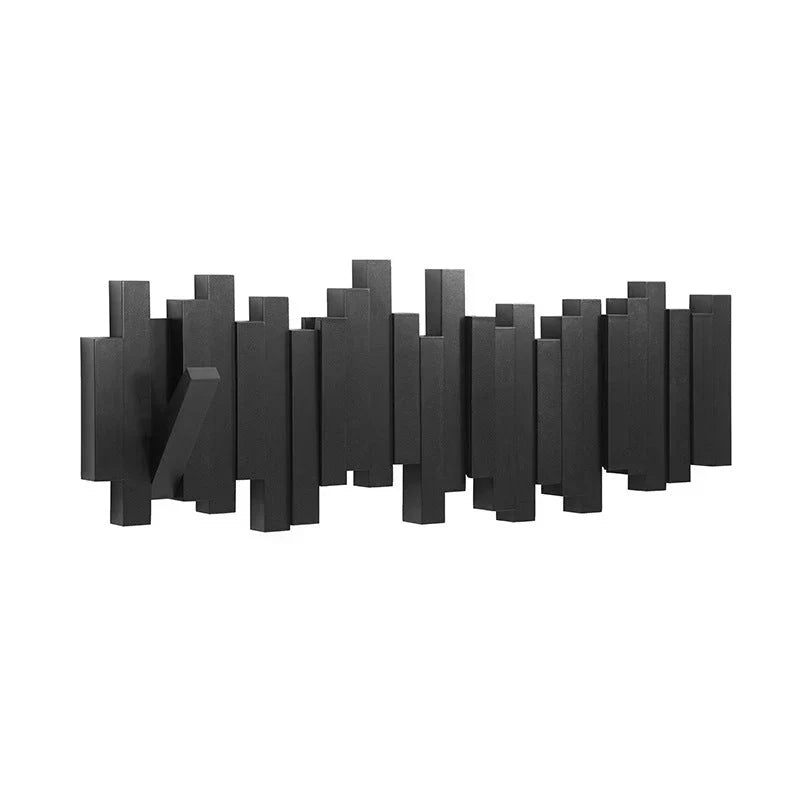 Wall Mounted Wood Coat Rack | Foldable Magnetic Hook Rack | Qonforta