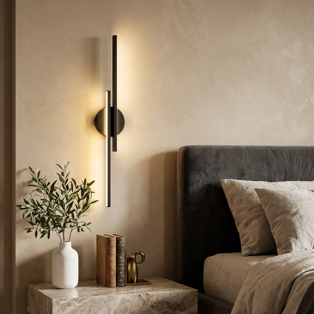Nordic LED Wall Sconce | Adjustable Dimmable Wall Lamp | Qonforta