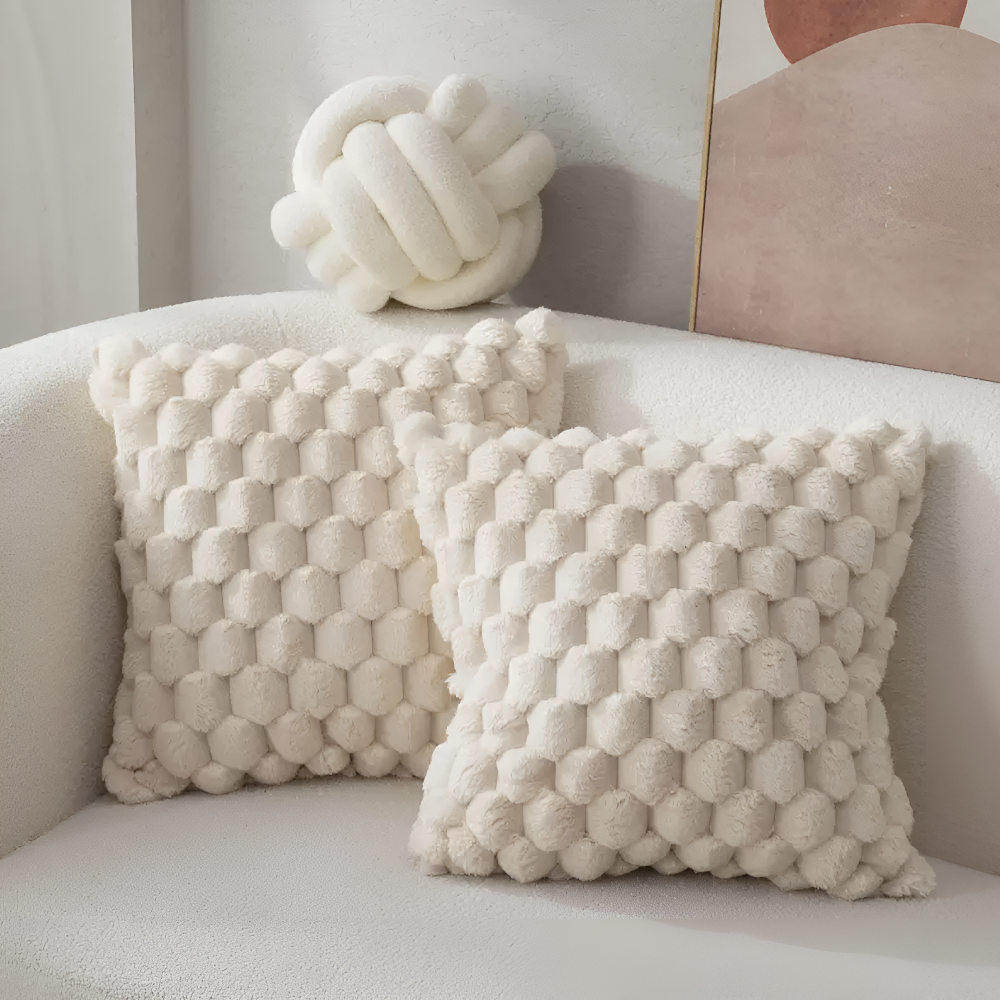 3D Bubble Cushion Cover | Textured Plush Throw Pillow Cover | Qonforta