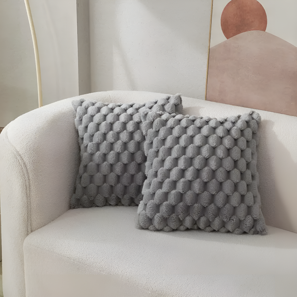 3D Bubble Cushion Cover | Textured Plush Throw Pillow Cover | Qonforta