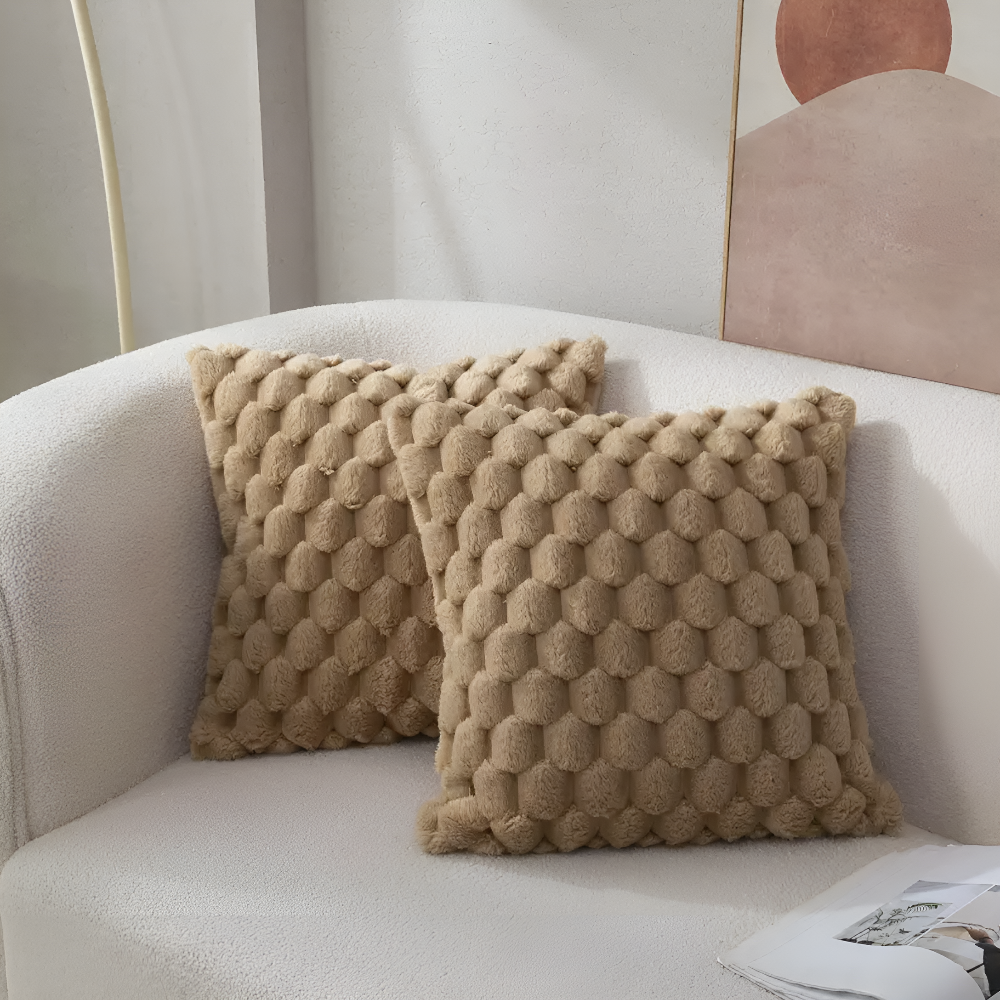 3D Bubble Cushion Cover | Textured Plush Throw Pillow Cover | Qonforta