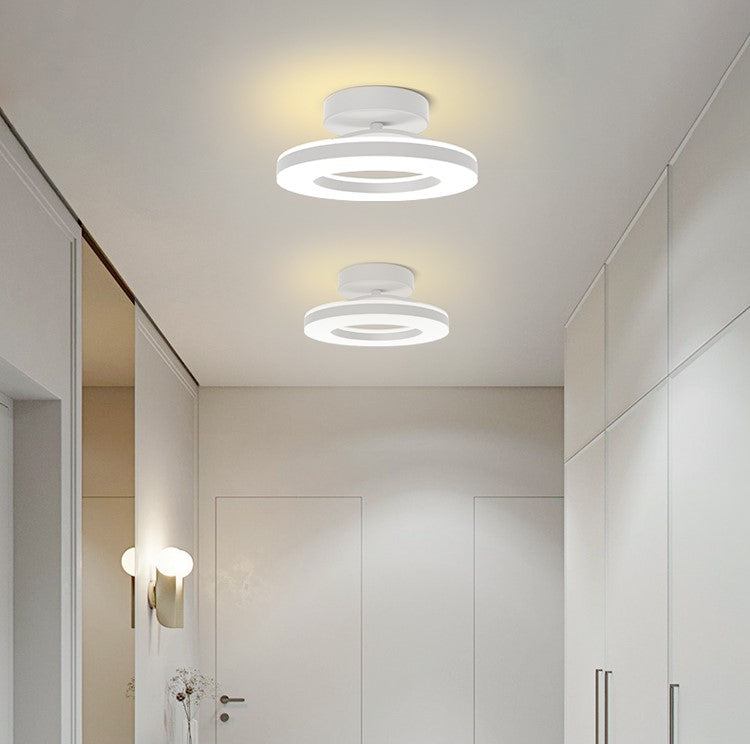Flush Mount Ceiling Light Gold Iron | Modern LED Fixture, 3 Sizes | Qonforta