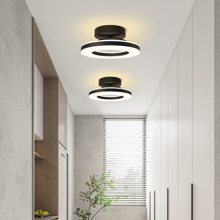 Flush Mount Ceiling Light Gold Iron | Modern LED Fixture, 3 Sizes | Qonforta