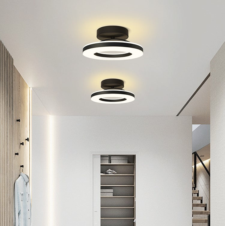 Flush Mount Ceiling Light Gold Iron | Modern LED Fixture, 3 Sizes | Qonforta