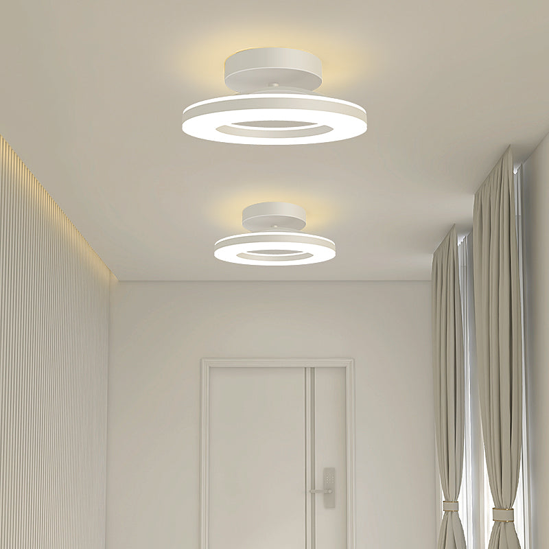 Flush Mount Ceiling Light Gold Iron | Modern LED Fixture, 3 Sizes | Qonforta