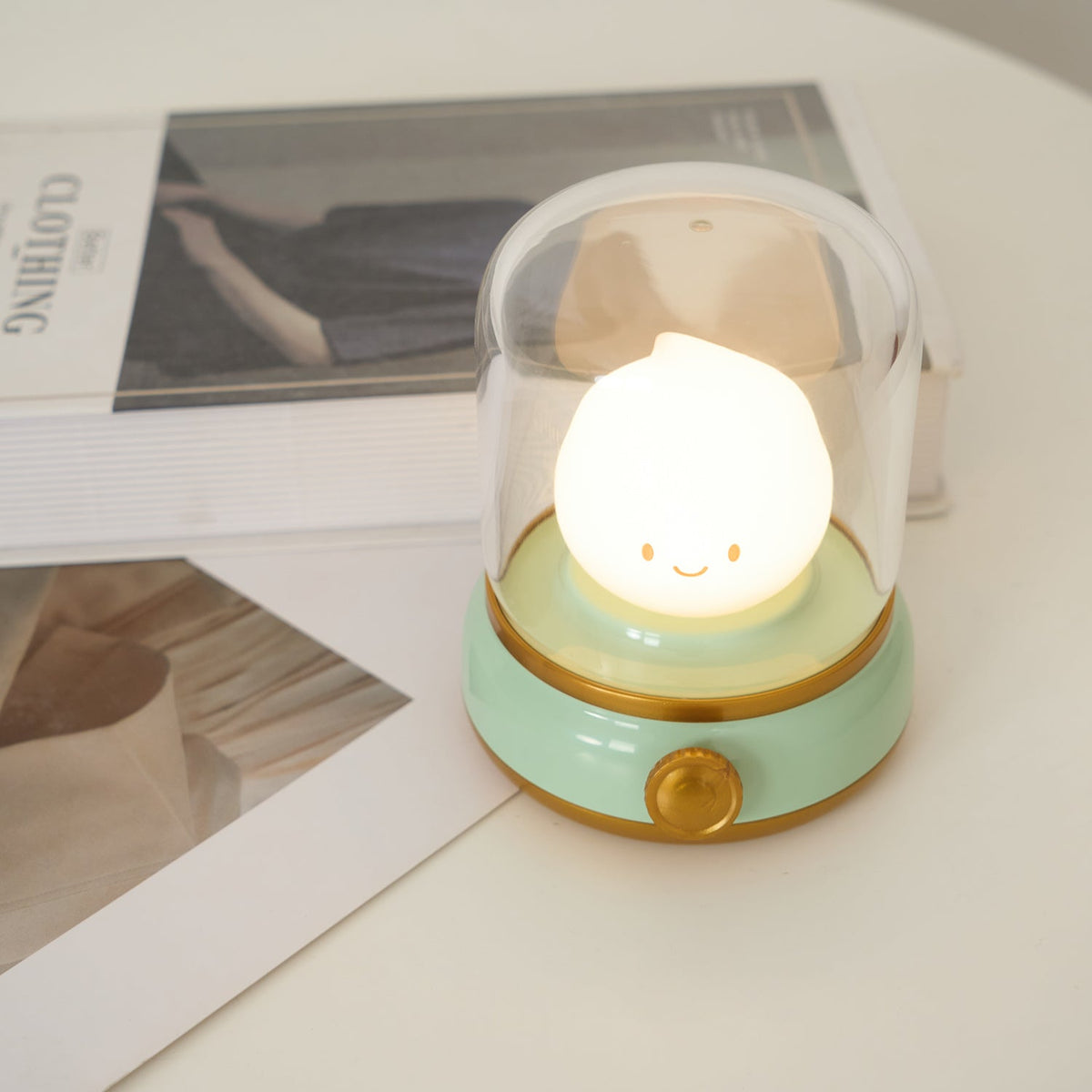 Flame LED night light lantern lamp shown at low brightness