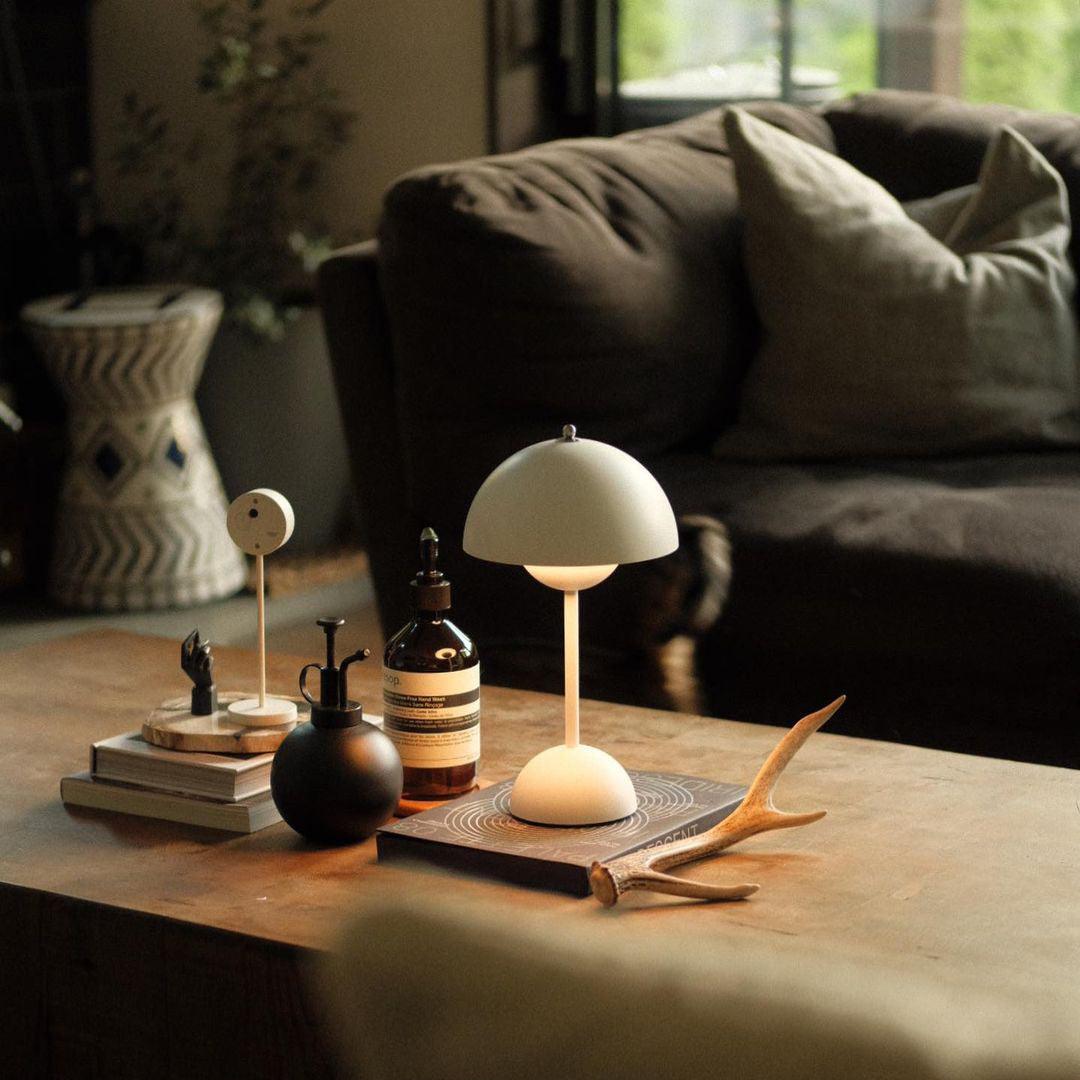 Rechargeable cordless LED table lamp grouped with the other color options