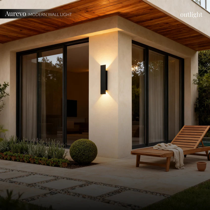 Nordic Up Down Outdoor Wall Sconce | 2 Sizes & 3 Light Modes | Qonforta