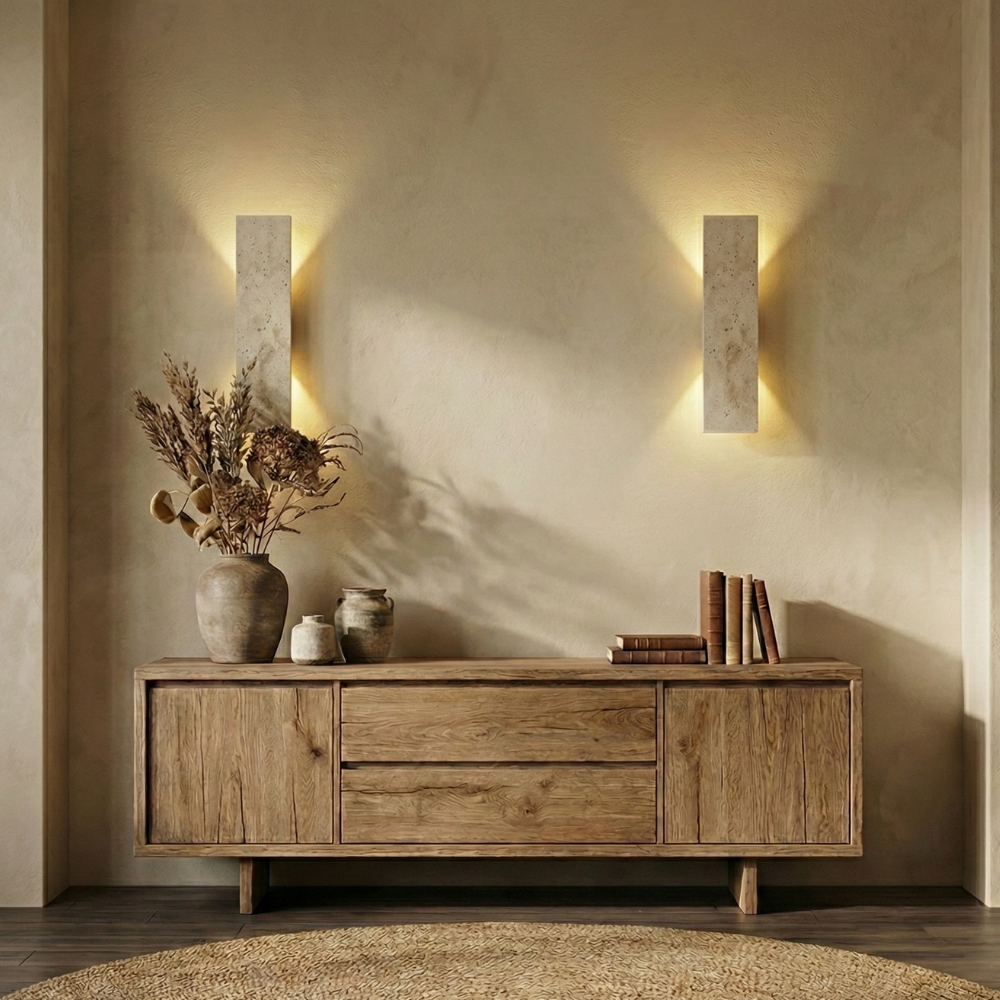 Natural Stone Outdoor Wall Sconce | Waterproof LED | Qonforta