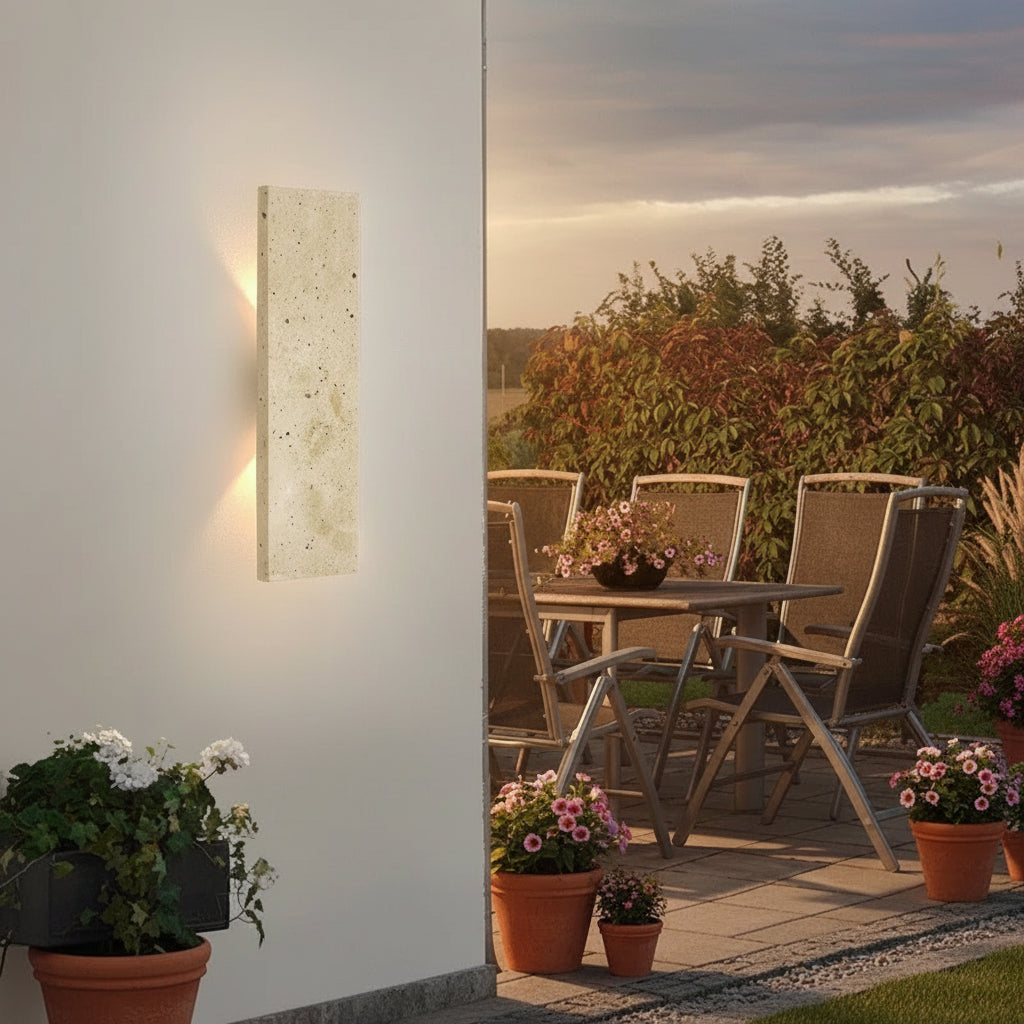 Natural Stone Outdoor Wall Sconce | Waterproof LED | Qonforta
