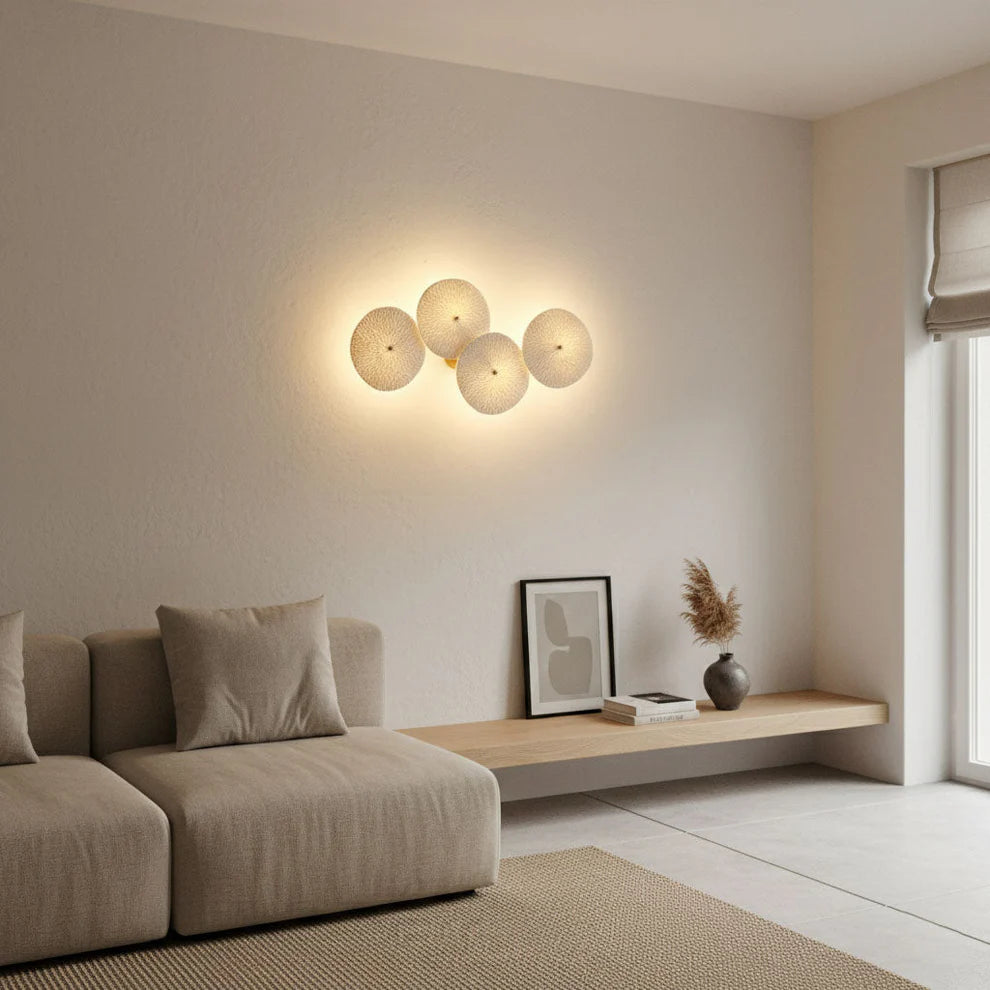 Lotus Petal Ceramic Wall Light | 4, 6 & 8 Heads | Qonforta