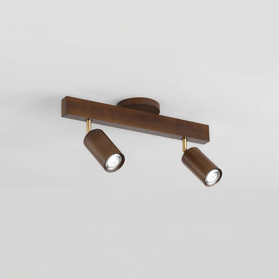 Wood LED Track Lighting, Adjustable Heads, Ceiling or Wall Mount, 4 Lengths