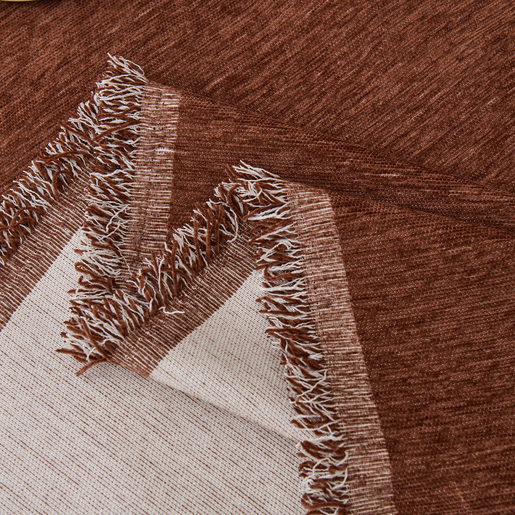 Boho Woven Sofa Cover, Fringed Edge Textile Blend | Washable Furniture Throw | Qonforta