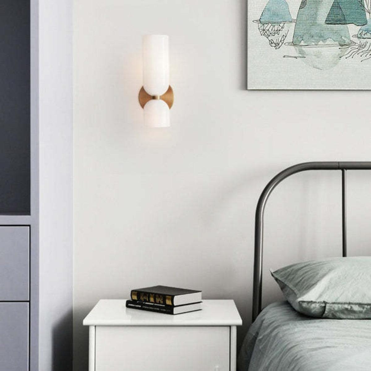 Modern Wall Sconce | Frosted Glass Shade | Qonforta