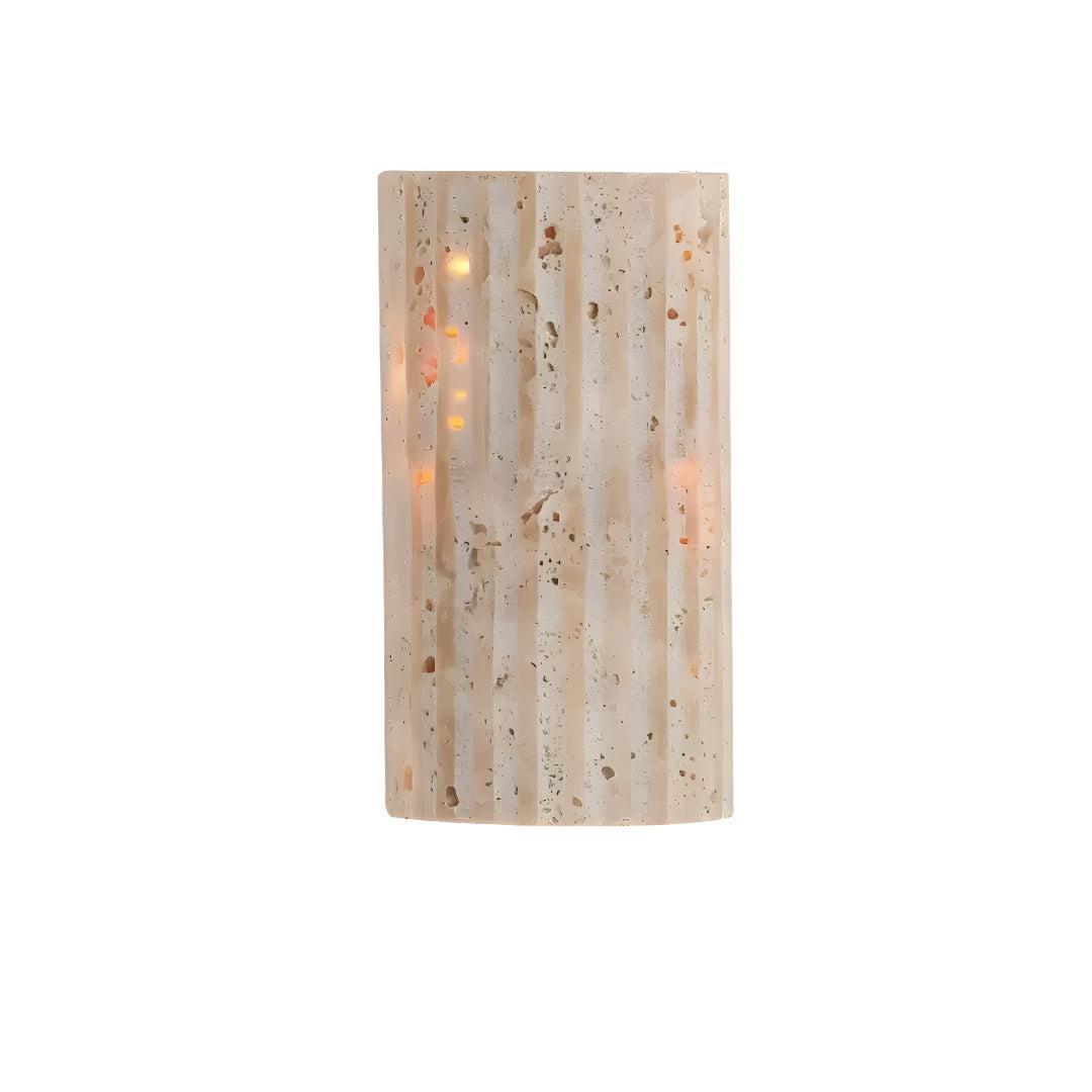 Natural Stone Wall Sconce | Warm LED Glow | Qonforta