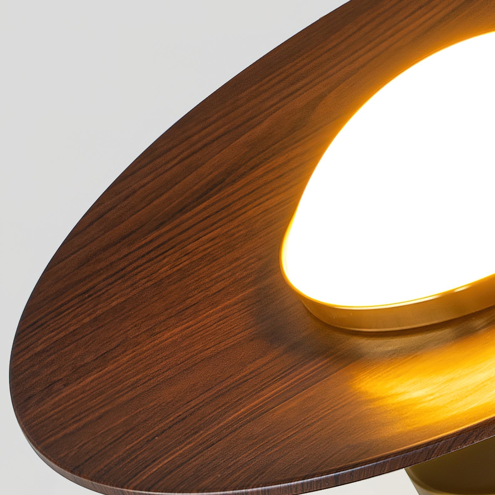 Walnut Wood Grain Disc Ceiling Light Gold Trim | Qonforta