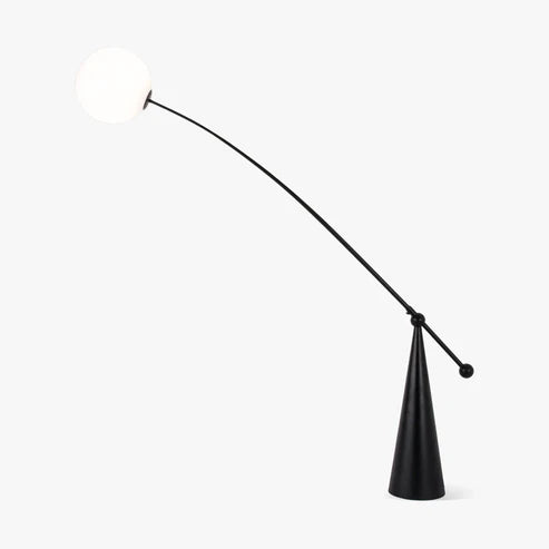 Globe Floor Lamp Arc Curved Arm Matte Black | Qonforta
