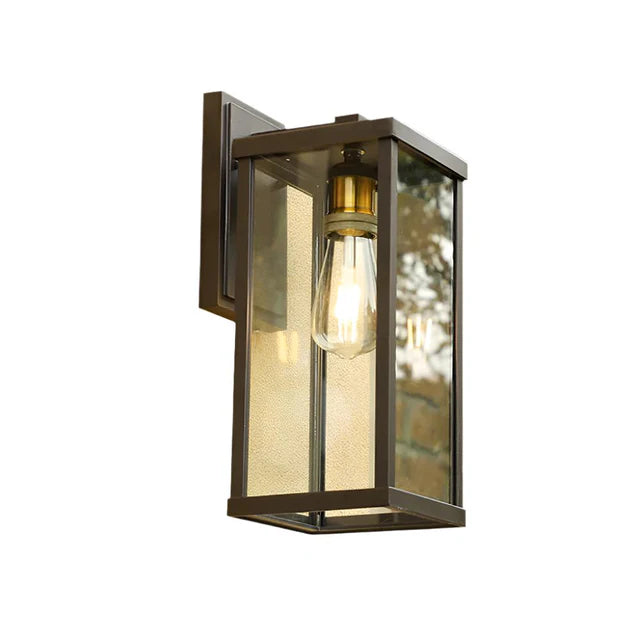 Outdoor Wall Sconce Black Glass Farmhouse – 2 Sizes IP65 | Qonforta