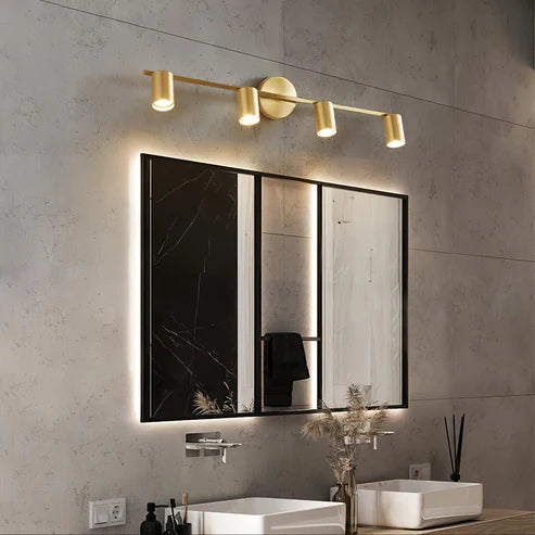 Rotatable Spotlight Wall Light | Brass & Matte Black | Qonforta