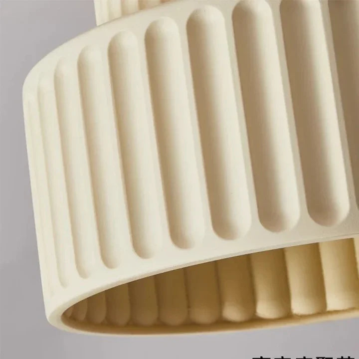 Nordic Ribbed Resin Flush Mount Ceiling Light | Green, Beige & White | Qonforta
