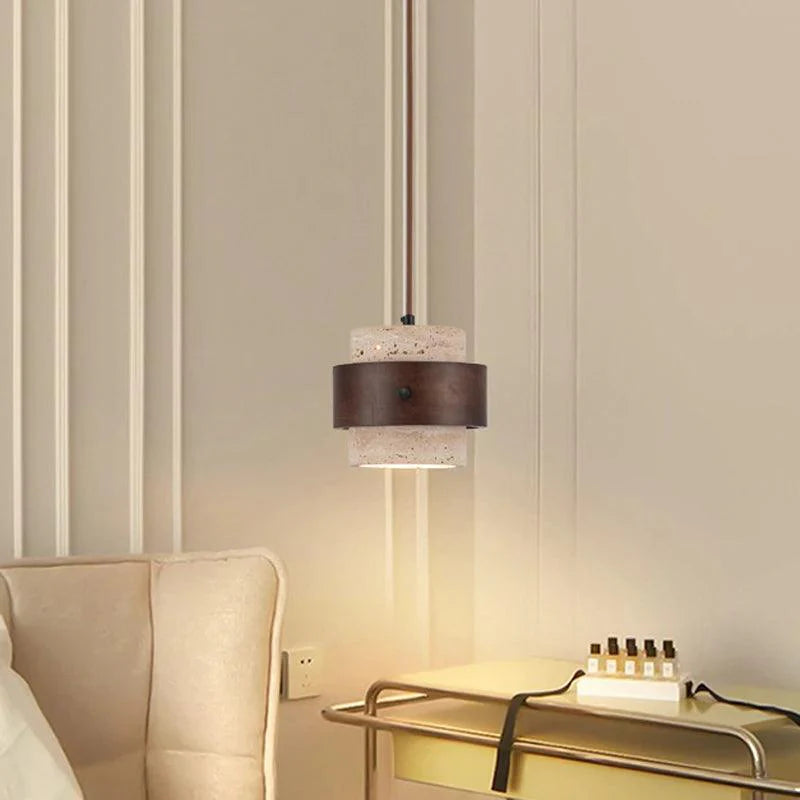 Stone Pendant Light Through-Carved – Warm & Cold Light | Qonforta