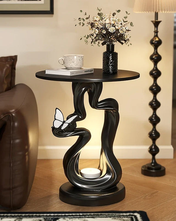 Florentian butterfly design resin side table in a French antique style