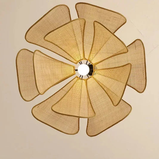 Wicker Petal Pendant Light | 3 Sizes | Boho | Qonforta