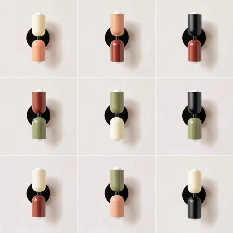 Metal Wall Sconce 2-Light Macaron – 13 Color Combos | Qonforta