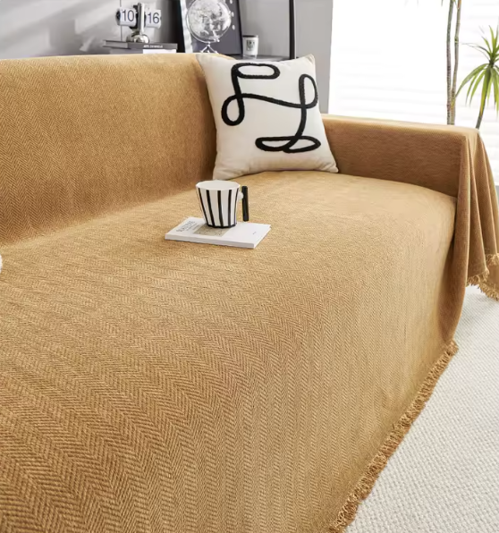 Chenille Couch Cover, Pet-Friendly Water-Resistant | Modern Minimalist | Qonforta