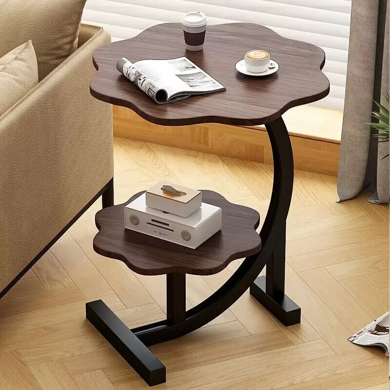 Caliora 2-tier side table shown from the front with both shelves visible