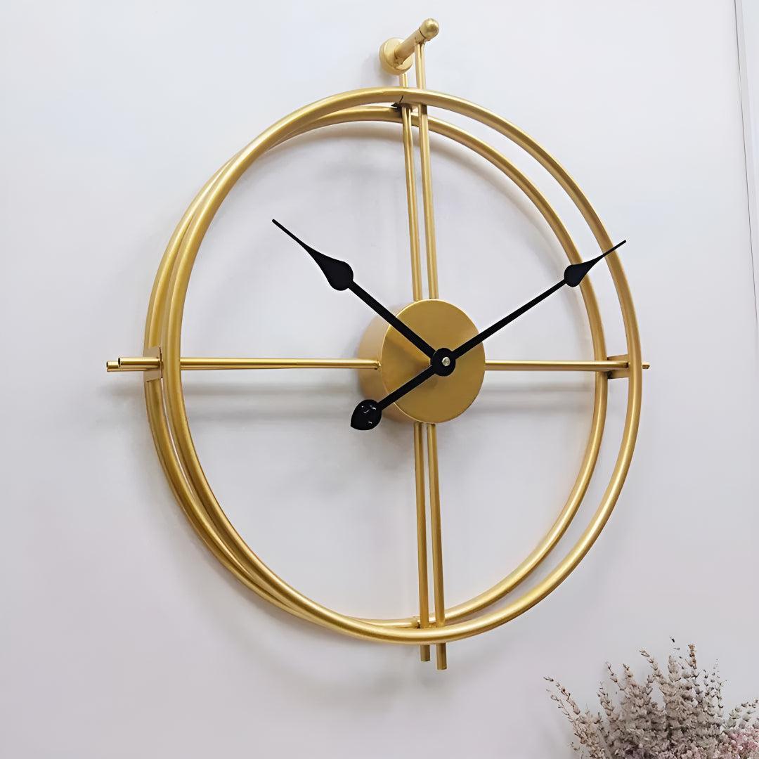 Large Silent Wall Clock | Minimalist Open-Frame Design | Qonforta