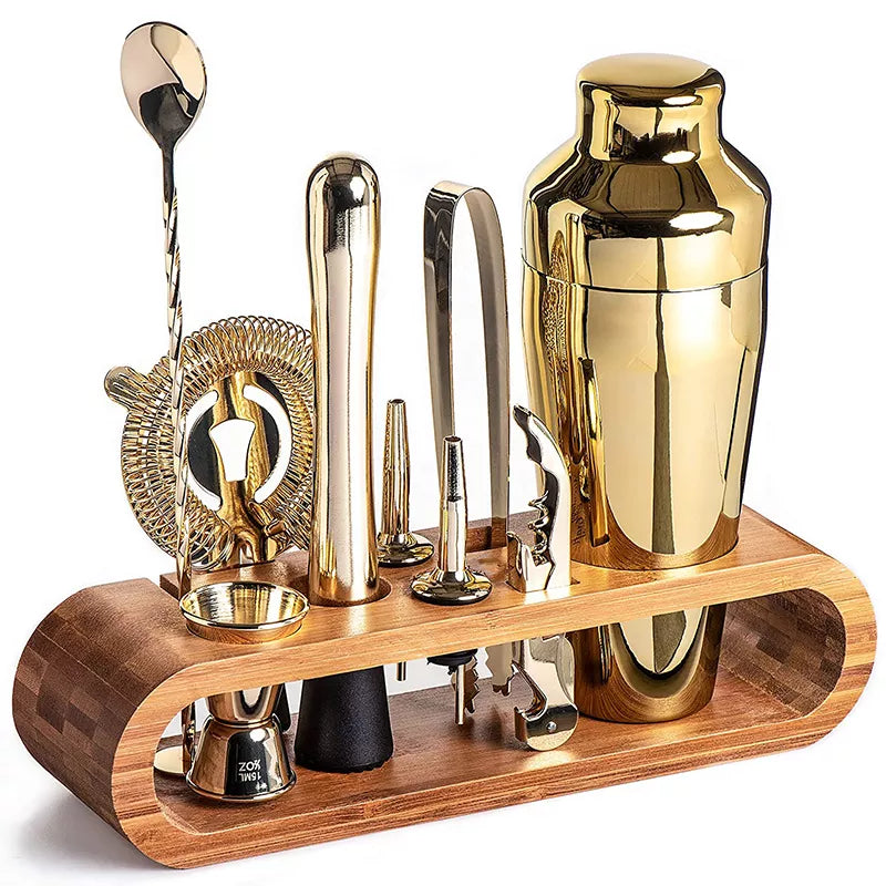 Stainless Steel Cocktail Set | 10-Piece Bar Tool Kit | Qonforta