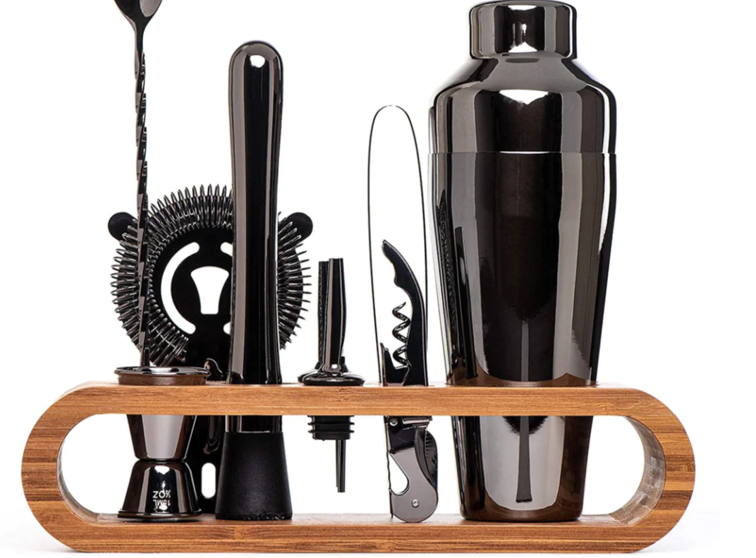 Stainless Steel Cocktail Set | 10-Piece Bar Tool Kit | Qonforta