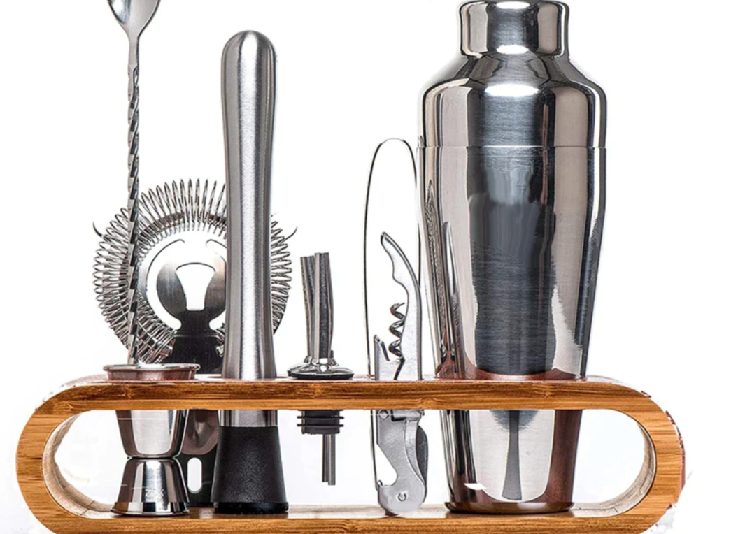 Stainless Steel Cocktail Set | 10-Piece Bar Tool Kit | Qonforta