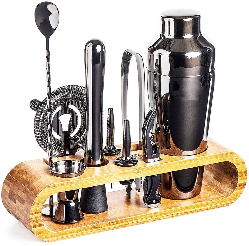 Stainless Steel Cocktail Set | 10-Piece Bar Tool Kit | Qonforta