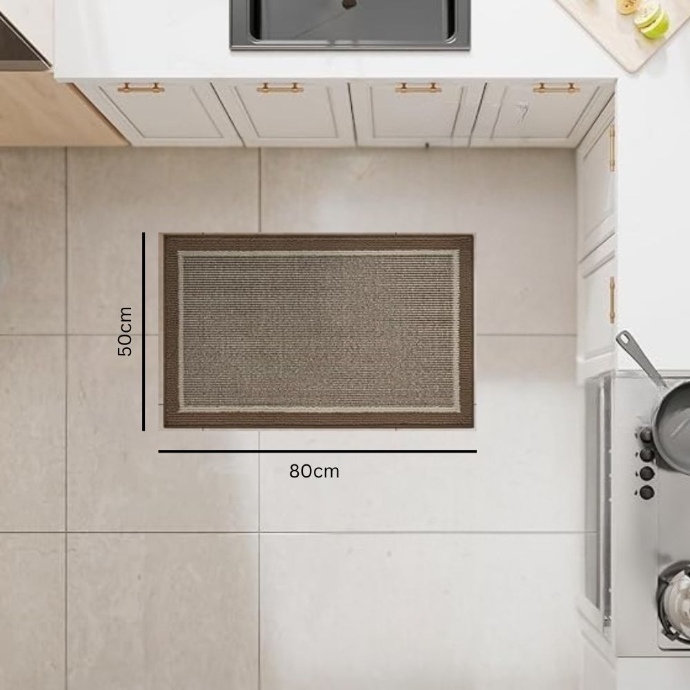 Strata kitchen mat size shown on a kitchen floor from above