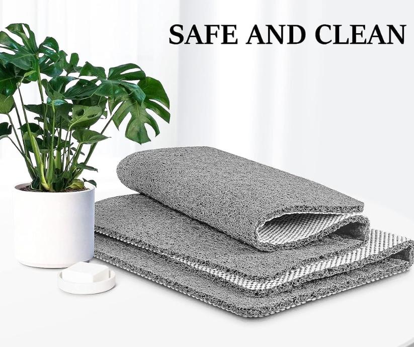 Loofah-Style Non-Slip Shower Mat | Quick-Drain PVC | Qonforta